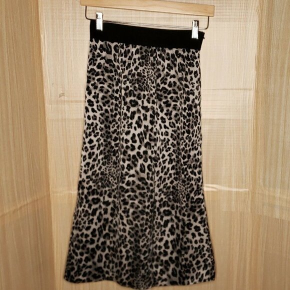 Grace Karin Womens Silver Animal Print Midi Skirt Small - Picture 2 of 7
